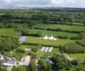 Ceridwen Glamping, double decker bus and Yurts